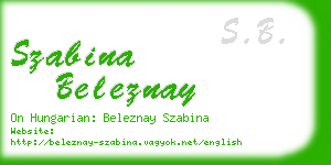 szabina beleznay business card